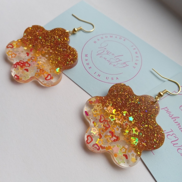 Hand Crafted Resin Sunset And Campfires Collection Earrings - Picture 3 of 6